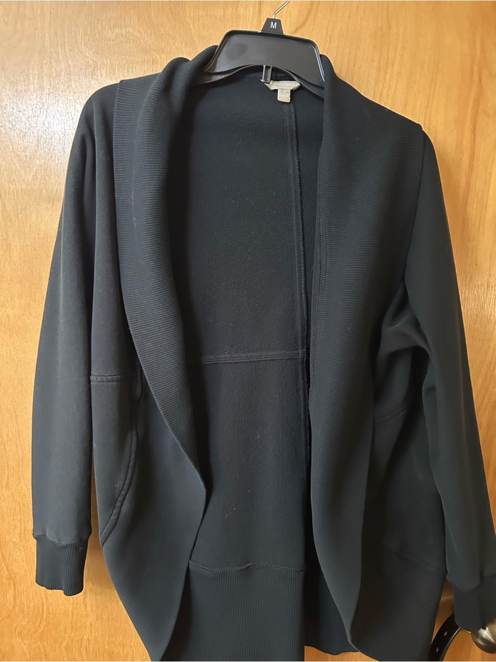 Banana Republic Black Draped Open-Front Cardigan